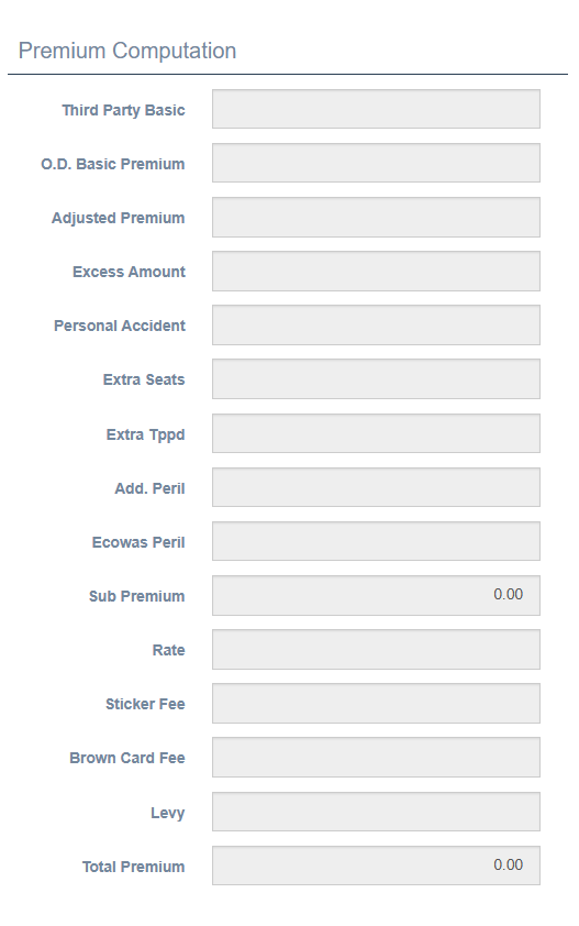 Premium Computation Section